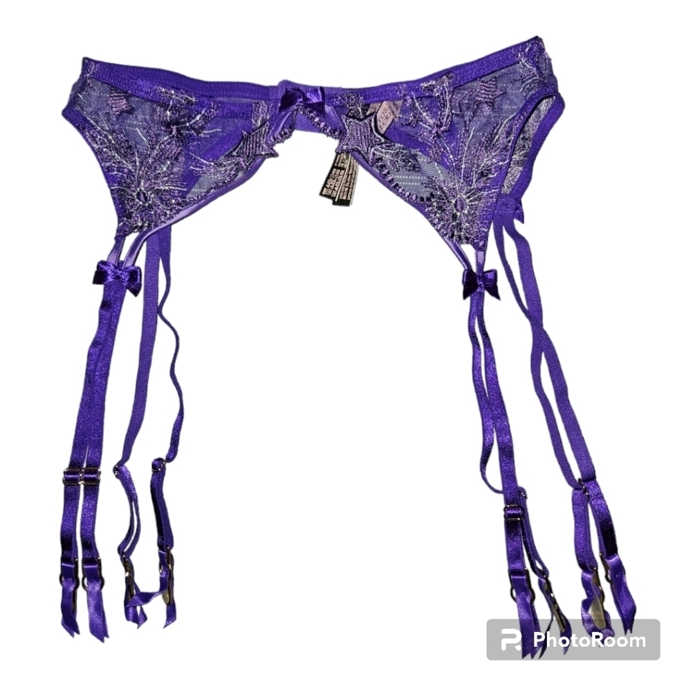 NWT Victoria's Secret Star Embroidered Garter Belt